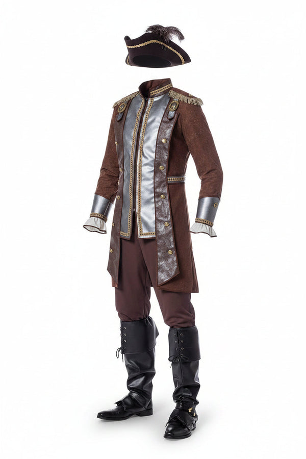 Piratdräkt för män för Halloween med långrock och byxor-Halloween-Fjallbarn