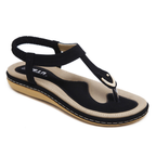 Platta sandaler för dam med T-rem och metalldetalj-Footwear for women-Fjallbarn