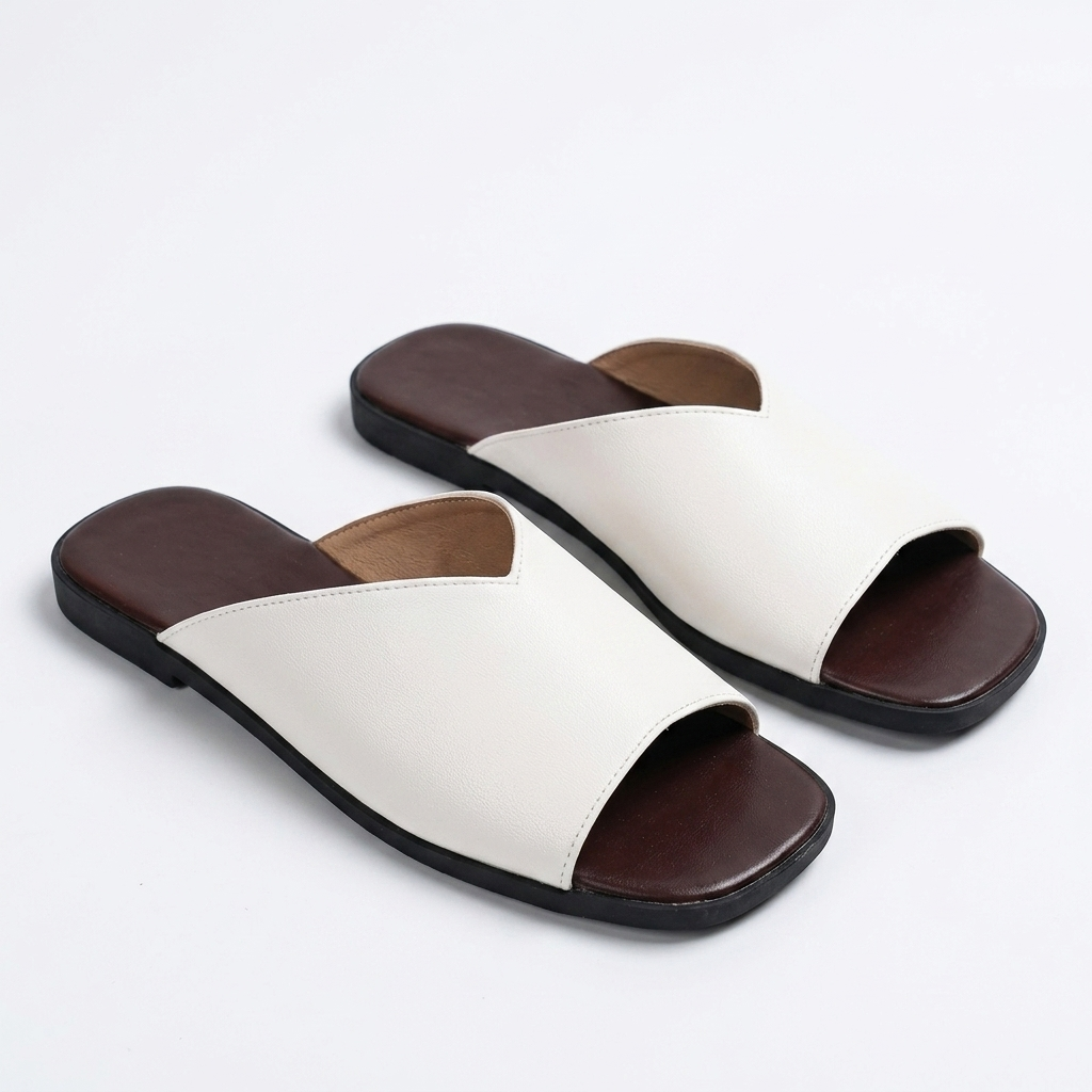 Platta slip-in-sandaler med V-skärning för dam-Footwear for women-Fjallbarn