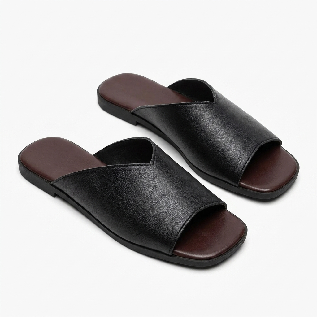 Platta slip-in-sandaler med V-skärning för dam-Footwear for women-Fjallbarn