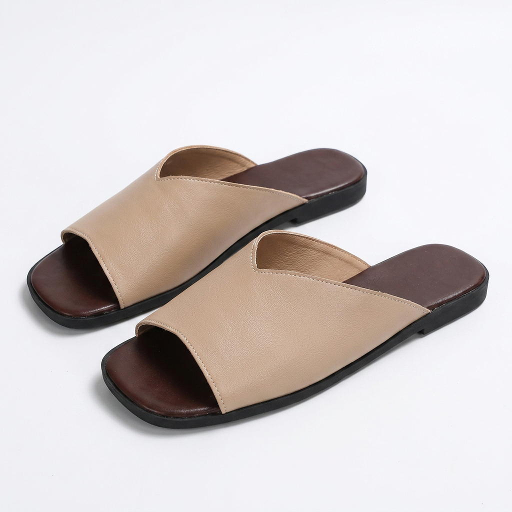 Platta slip-in-sandaler med V-skärning för dam-Footwear for women-Fjallbarn