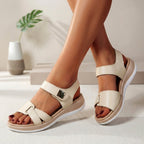 Plattformssandaler med justerbara remmar för dam-Footwear for women-Fjallbarn