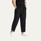 Plisserade herrbyxor med rak passform och elastisk midja-Pants for Men-Fjallbarn