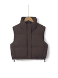 Pufferväst för dam med ståkrage och dragsko i fållen-Vests for women-Fjallbarn