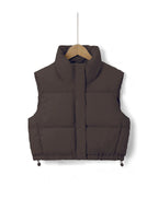 Pufferväst för dam med ståkrage och dragsko i fållen-Vests for women-Fjallbarn