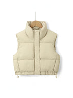Pufferväst för dam med ståkrage och dragsko i fållen-Vests for women-Fjallbarn