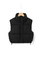 Pufferväst för dam med ståkrage och dragsko i fållen-Vests for women-Fjallbarn