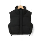 Pufferväst för dam med ståkrage och dragsko i fållen-Vests for women-Fjallbarn