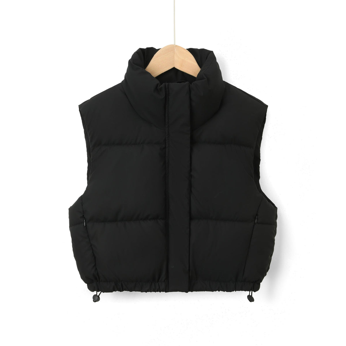 Pufferväst för dam med ståkrage och dragsko i fållen-Vests for women-Fjallbarn