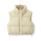 Pufferväst för dam med ståkrage och dragsko i fållen-Vests for women-Fjallbarn