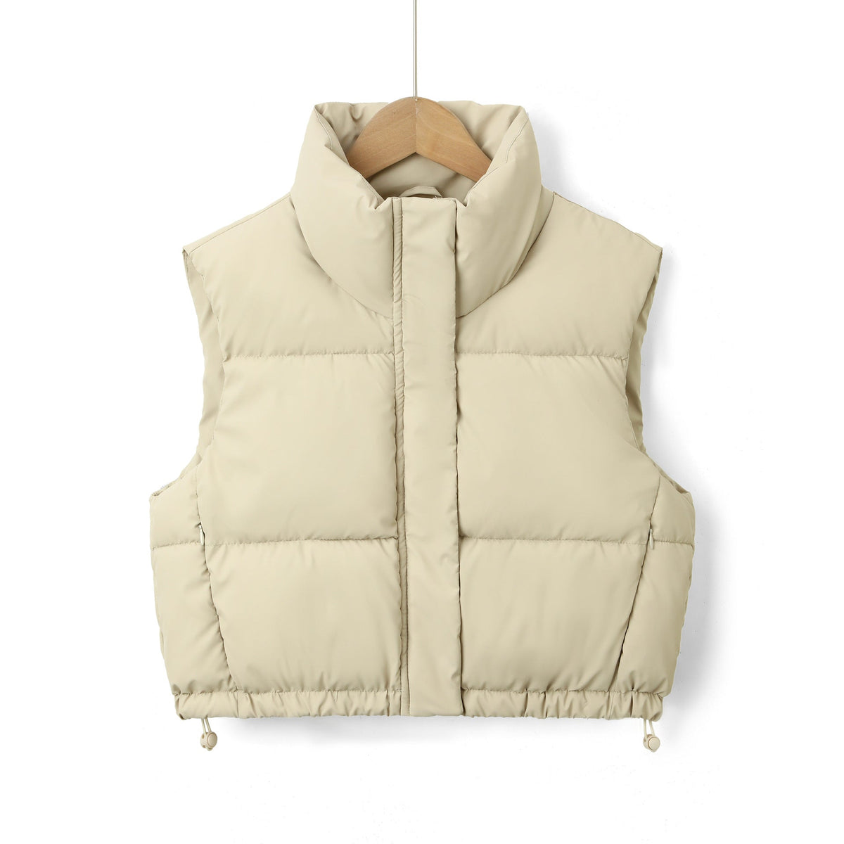 Pufferväst för dam med ståkrage och dragsko i fållen-Vests for women-Fjallbarn