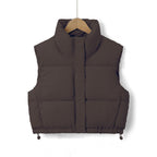 Pufferväst för dam med ståkrage och dragsko i fållen-Vests for women-Fjallbarn
