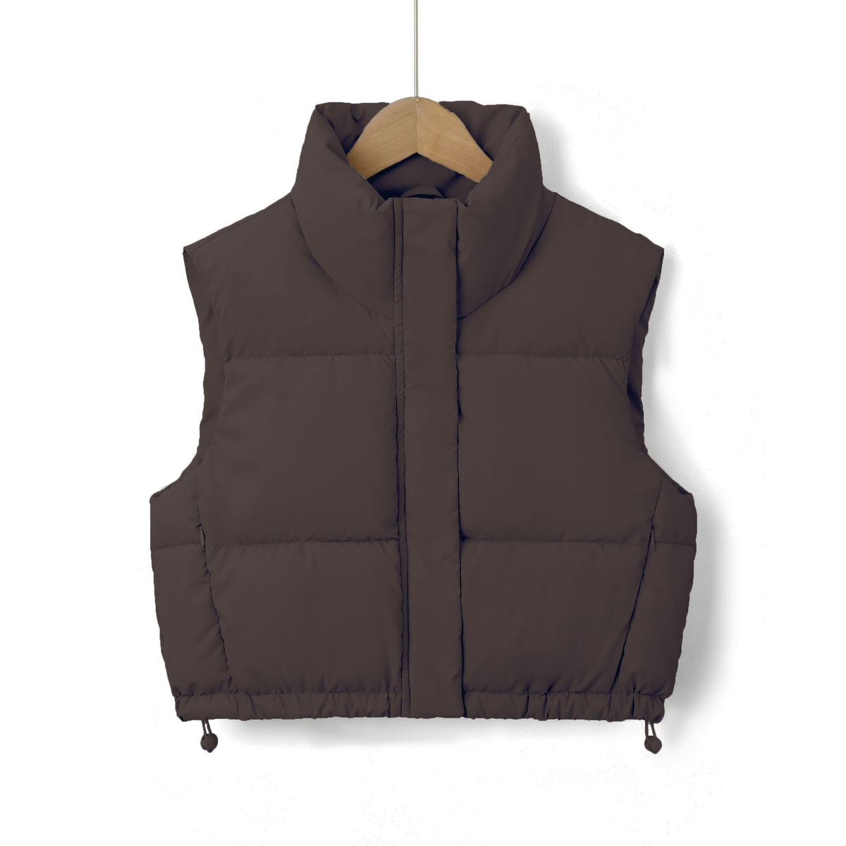Pufferväst för dam med ståkrage och dragsko i fållen-Vests for women-Fjallbarn