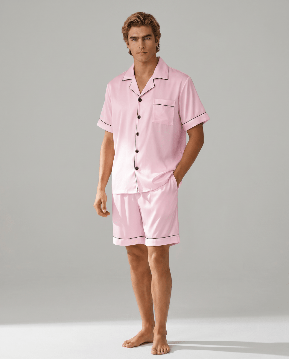 Pyjamaset för män med kortärmad skjorta-Sets for Men-Fjallbarn