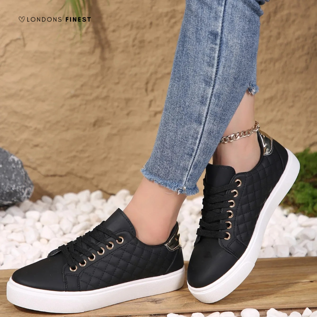 Quiltade sneakers med låg profil för dam-Footwear for women-Fjallbarn