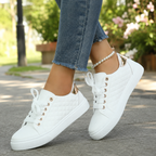 Quiltade sneakers med låg profil för dam-Footwear for women-Fjallbarn