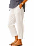 Raka linne cropped byxor med uppvik för dam-Pants for Women-Fjallbarn