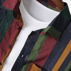 Randig långärmad linneskjorta för herr-Shirts for men-Fjallbarn