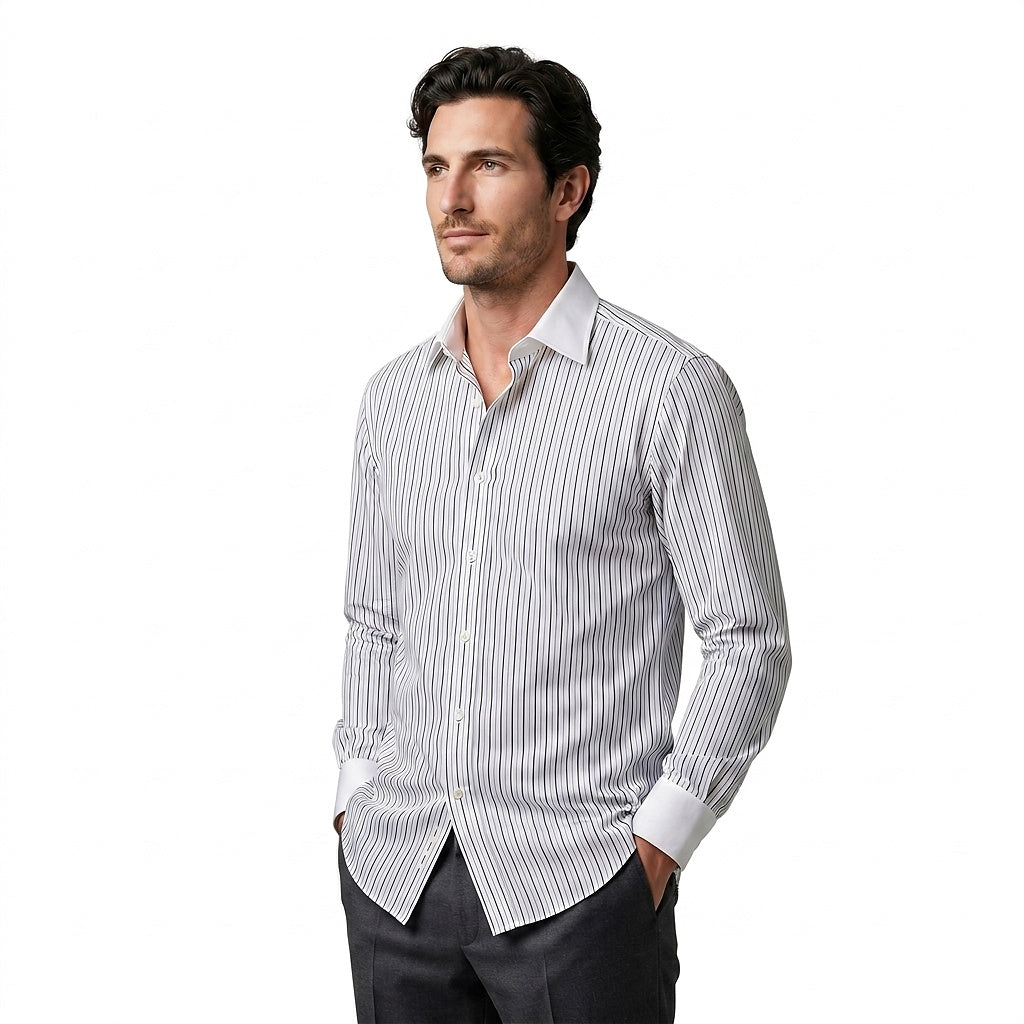 Randig långärmad skjorta för män-Shirts for men-Fjallbarn