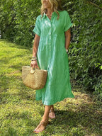 Randig midiklänning för dam-Midi Dress-Fjallbarn