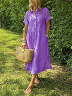 Randig midiklänning för dam-Midi Dress-Fjallbarn