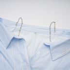 Randig off-shoulder-blus med kedjeaxlar för dam-Blouses for women-Fjallbarn
