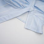 Randig off-shoulder-blus med kedjeaxlar för dam-Blouses for women-Fjallbarn