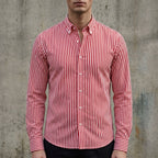 Randig skjorta med knappar för herrar-Shirts for men-Fjallbarn