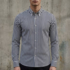 Randig skjorta med knappar för herrar-Shirts for men-Fjallbarn