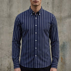 Randig skjorta med knappar för herrar-Shirts for men-Fjallbarn