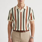 Randig stickad pikétröja för herr-Shirts for men-Fjallbarn