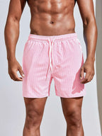 Randiga badshorts med dragsko för herrar-Swimwear for men-Fjallbarn