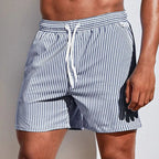Randiga badshorts med dragsko för herrar-Swimwear for men-Fjallbarn