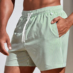 Randiga badshorts med dragsko för herrar-Swimwear for men-Fjallbarn