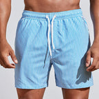 Randiga badshorts med dragsko för herrar-Swimwear for men-Fjallbarn