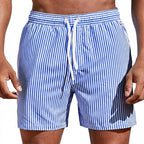 Randiga badshorts med dragsko för herrar-Swimwear for men-Fjallbarn