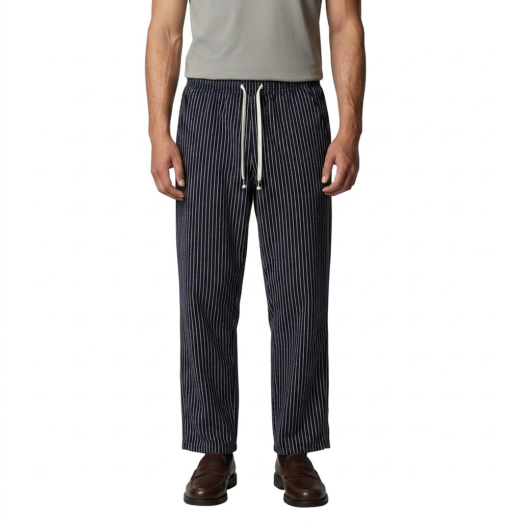 Randiga byxor med dragsko i midjan för herrar-Pants for men-Fjallbarn