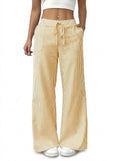 Randiga byxor med vida ben och dragsko för dam-Pants for Women-Fjallbarn