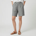 Randiga shorts med avslappnad passform för dam-Shorts for women-Fjallbarn