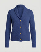 Ribbad kofta för dam med sjalkrage-Cardigan for women-Fjallbarn