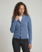 Ribbad kofta för dam med sjalkrage-Cardigan for women-Fjallbarn