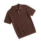 Ribbad pikétröja för män-Polo Shirt for men-Fjallbarn