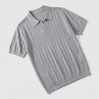 Ribbad pikétröja för män-Polo Shirt for men-Fjallbarn