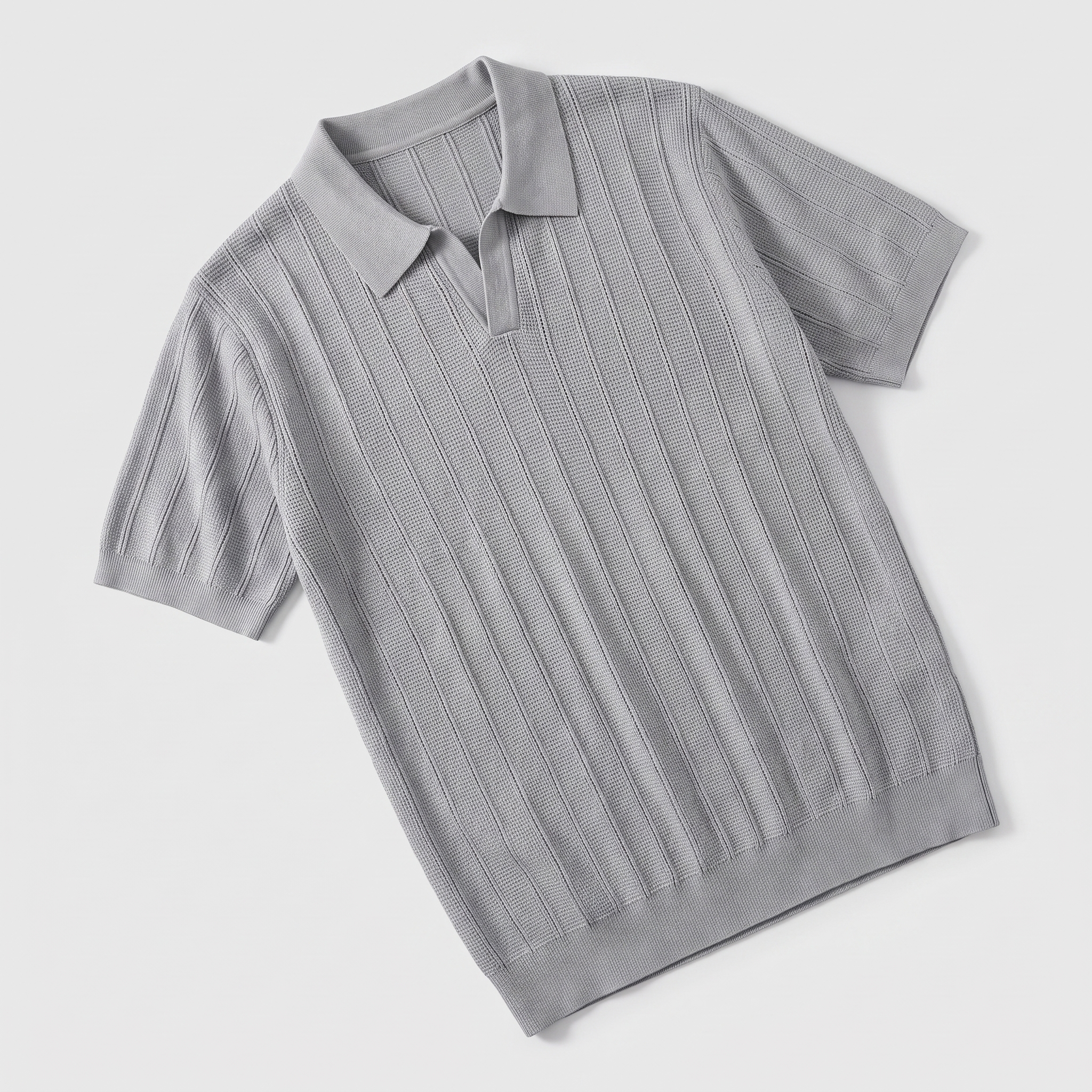Ribbad pikétröja för män-Polo Shirt for men-Fjallbarn