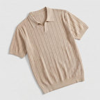 Ribbad pikétröja för män-Polo Shirt for men-Fjallbarn