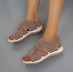 Sandaler för dam med öppen tå och bungee-snörning-Footwear for women-Fjallbarn