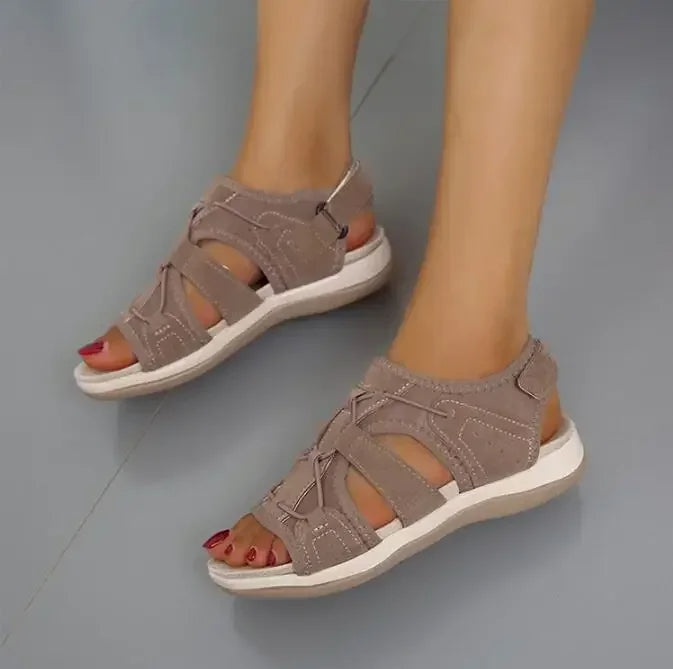 Sandaler för dam med öppen tå och bungee-snörning-Footwear for women-Fjallbarn