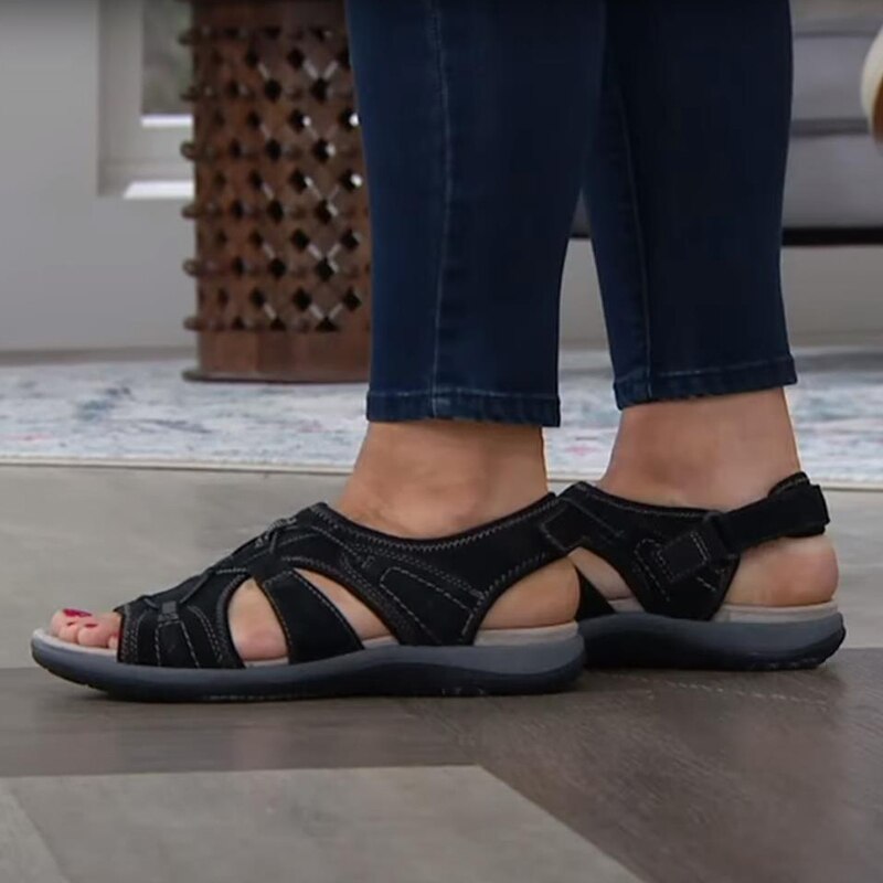 Sandaler för dam med öppen tå och bungee-snörning-Footwear for women-Fjallbarn