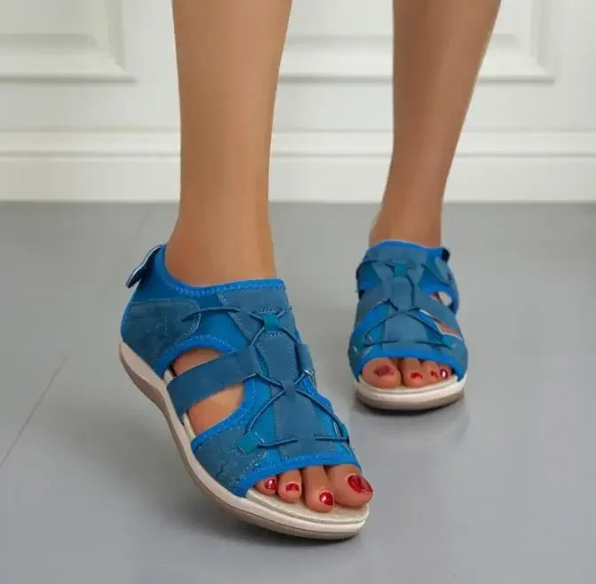Sandaler för dam med öppen tå och bungee-snörning-Footwear for women-Fjallbarn