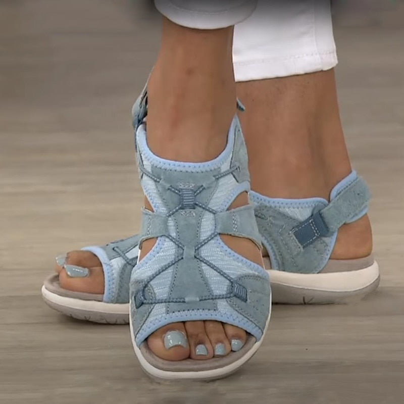 Sandaler för dam med öppen tå och bungee-snörning-Footwear for women-Fjallbarn